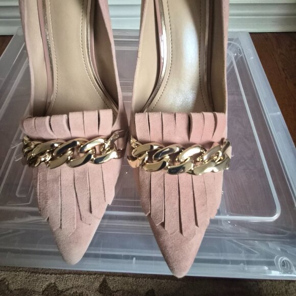 White House Black Market Powder Pink Pumps, Leather, Size 8 1/2, New - Picture 8 of 10